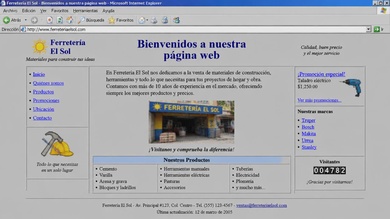 Web antigua (antes)