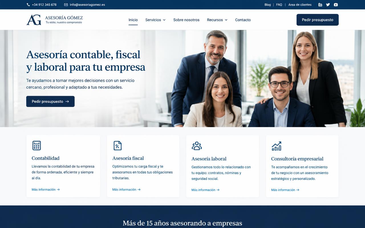 Proyecto de muestra: web para servicios profesionales